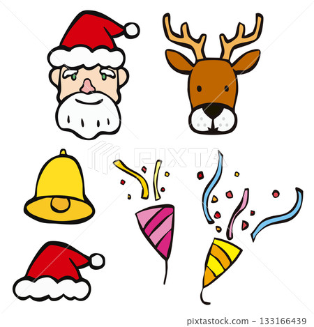 Icon_Christmas set, Santa and reindeer Icon_Christmas set, Santa and reindeer 133166439