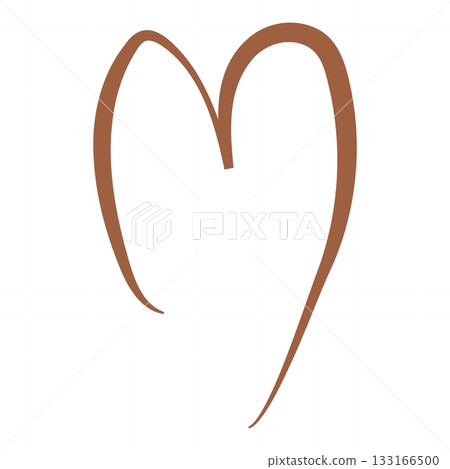 Hand-drawn simple line heart illustration 133166500