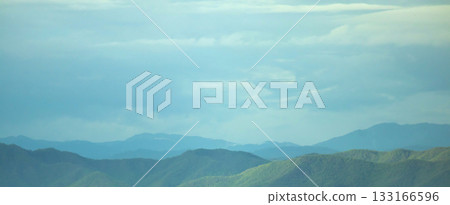 beautiful mountain view with clouds and blue sky 133166596