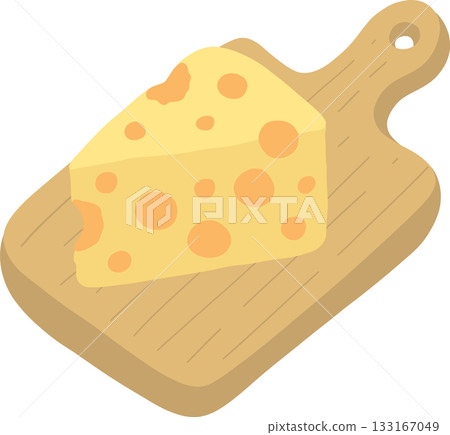 Cheese Lover cute flat style cheese slice graphic 133167049