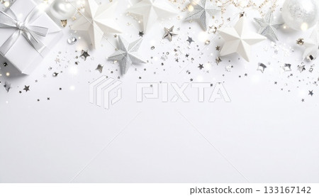 奢華的留白空間素材 3，飾以聖誕飾品 133167142