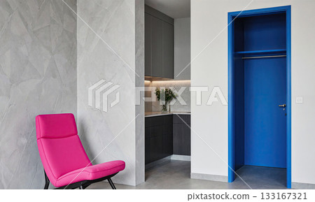 Unexpected Color Pop. A sophisticated and otherwise neutral-toned room that features a single, unexpected pop of a very bold color. Unexpected Color Pop. A sophisticated and otherwise neutral-toned room that features a single, unexpected pop of a very bold color. 133167321