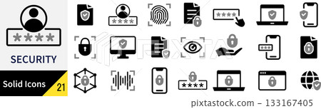 向量安全輪廓圖示集 133167405