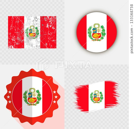 Peru National Flag Icon Collection. Peru National Flag Icon Collection. 133168738