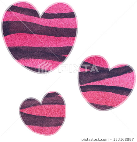 Beautiful watercolor heart icon image illustration 133168897