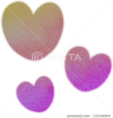 美麗的水彩心形圖示圖像的插圖 133168904