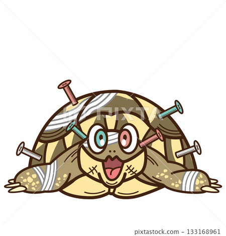 Greek tortoise dressed as zombie and Frankenstein 133168961