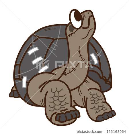 Aldabra giant tortoise dressed as a zombie 133168964