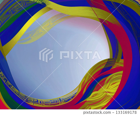A frame background with a thick color band and traditional patterns A frame background with a thick color band and traditional patterns 133169178