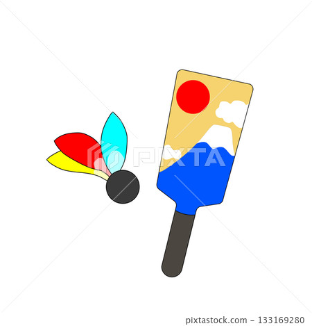 富士山鬥魚和毽子－新年傳統遊戲插圖 133169280