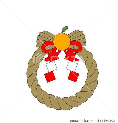 新年插圖,以橙色、紅色和白色裝飾迎接新年 新年插圖,以橙色、紅色和白色裝飾迎接新年 133169398