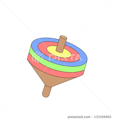 色彩繽紛的旋轉新年陀螺和有趣的新年遊戲 133169403