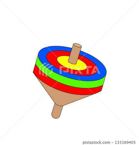 Colorful spinning New Year's tops and fun New Year's games 133169405