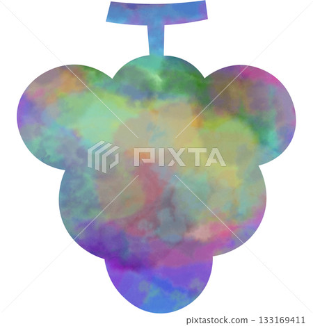 Beautiful watercolor grape icon image illustration 133169411