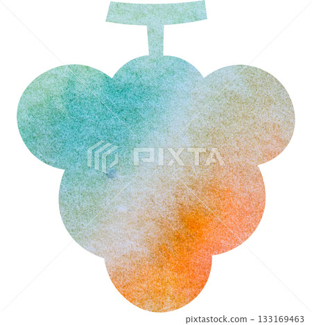 Beautiful watercolor grape icon image illustration 133169463