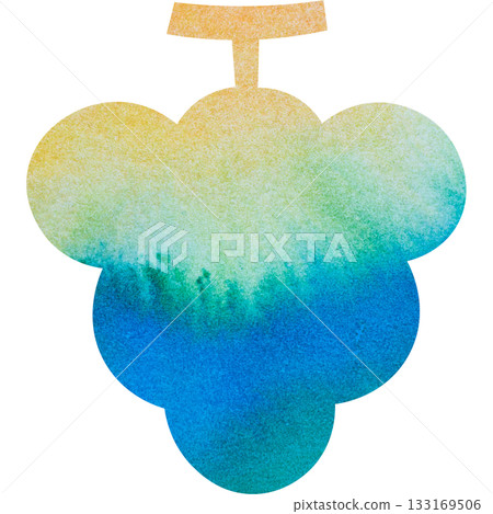 Beautiful watercolor grape icon image illustration 133169506