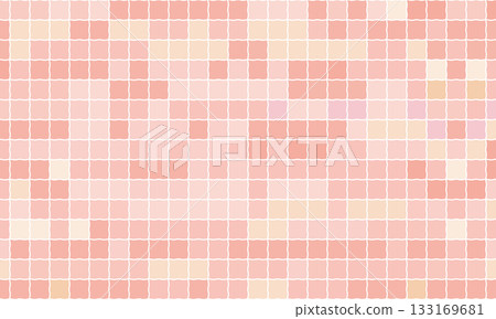 A mosaic pattern of wavy pink square tiles arranged in randomly changing colors 133169681