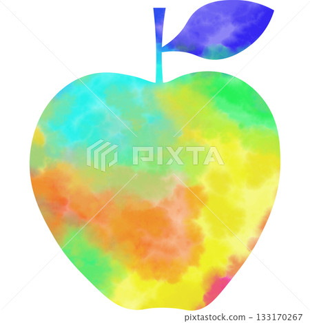 美麗的水彩蘋果圖示圖像的插圖 133170267