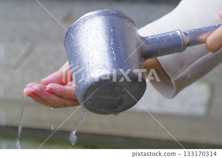 Otowa Falls, a sacred spot at Kiyomizu-dera Temple in Kyoto 133170314