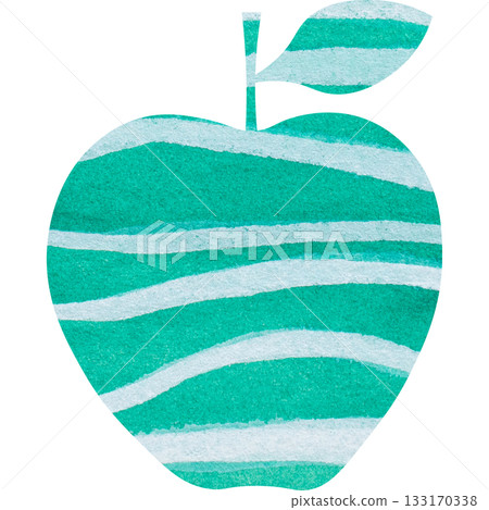 Beautiful watercolor pattern apple icon image illustration 133170338