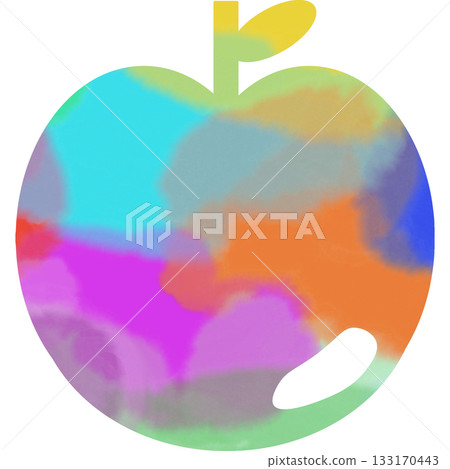 美麗的水彩蘋果圖示圖像的插圖 133170443