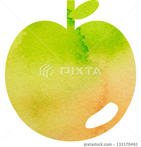 Beautiful watercolor pattern apple icon image illustration 133170492