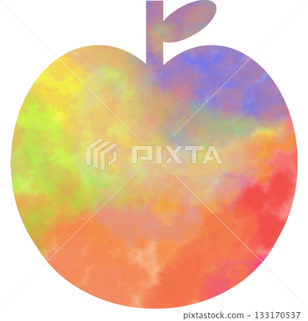 美麗的水彩蘋果圖示圖像的插圖 133170537