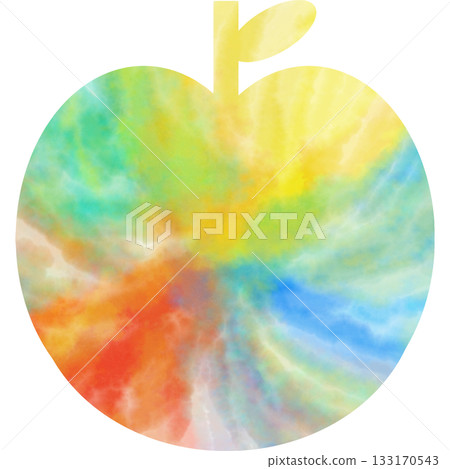 Beautiful watercolor pattern apple icon image illustration 133170543