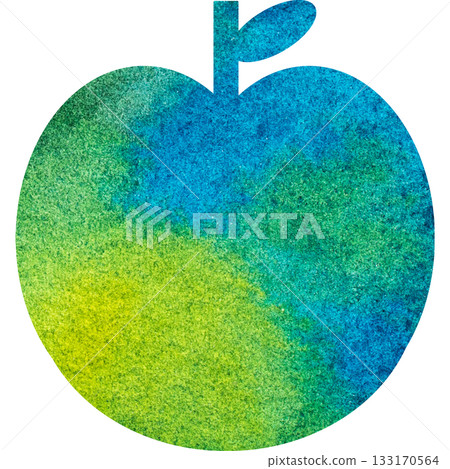 Beautiful watercolor pattern apple icon image illustration 133170564