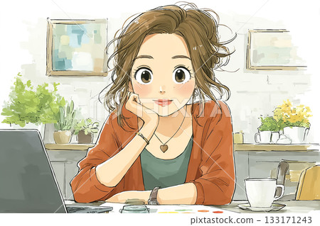 Miyu Series: AI Art Creation in a Cafe 133171243