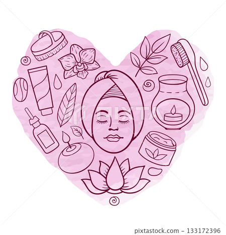 SPA and massage salon cocept, rest and body care 133172396