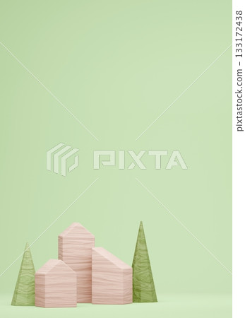 3D image_Building block house 133172438