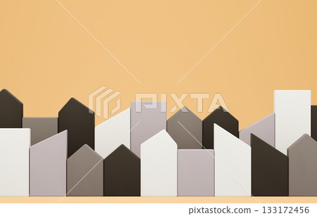 3D image_Building block house_Colorful 133172456