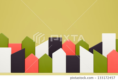 3D image_Building block house_Colorful 3D image_Building block house_Colorful 133172457