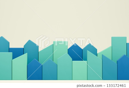 3D image_Building block house_Colorful 3D image_Building block house_Colorful 133172461