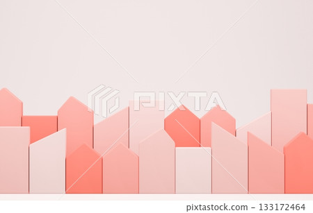 3D image_Building block house_Pink 3D image_Building block house_Pink 133172464