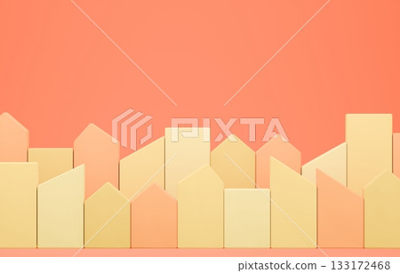 3D圖像_積木房子_橘色 3D圖像_積木房子_橘色 133172468