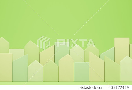 3D image_Building block house_Yellow-green 3D image_Building block house_Yellow-green 133172469