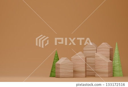 3D image_Building block house 3D image_Building block house 133172516