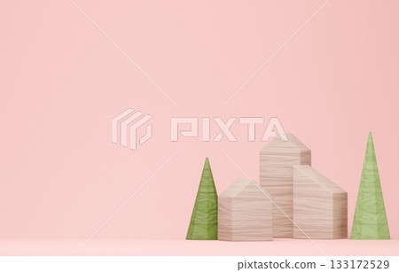 3D image_Building block house 133172529