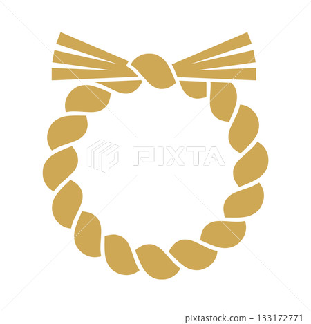A simple illustration of a New Year's shimenawa rope A simple illustration of a New Year's shimenawa rope 133172771