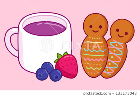 Cute Guagua de pan and Colada morada drawing 133173048