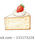Hand-drawn sweets illustration (chiffon cake) 133173228