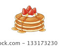 Strawberry pancakes 133173230