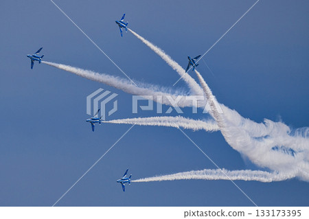 藍色的衝動在藍天中飛翔 133173395