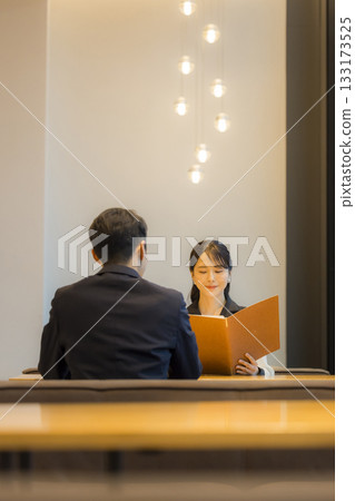 Couple in a hotel restaurant 133173525
