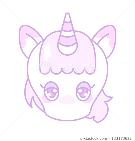 Cute pink unicorn face transparent Cute pink unicorn face transparent 133173622