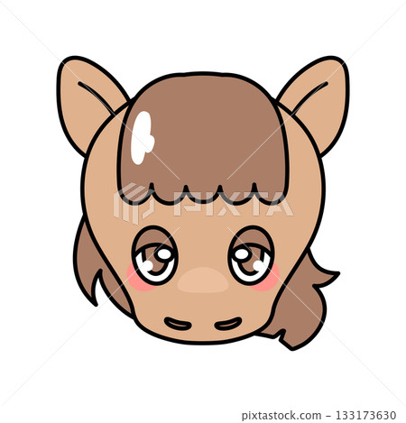 Cute horse face material (transparent) Cute horse face material (transparent) 133173630