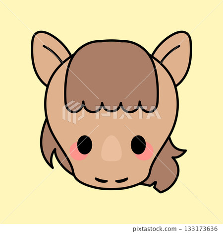 Cute and relaxed horse face material Cute and relaxed horse face material 133173636
