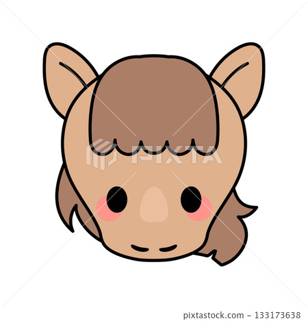 Cute and relaxed horse face material (transparent) Cute and relaxed horse face material (transparent) 133173638